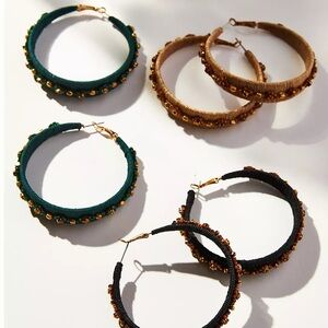 Elegant Beaded Hoop Earrings Set